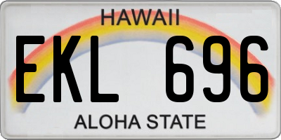 HI license plate EKL696