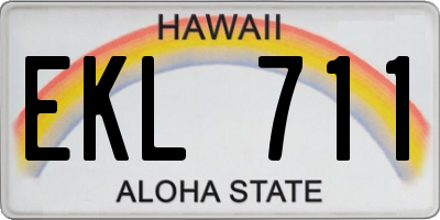 HI license plate EKL711