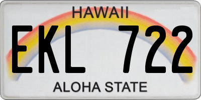 HI license plate EKL722