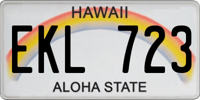 HI license plate EKL723