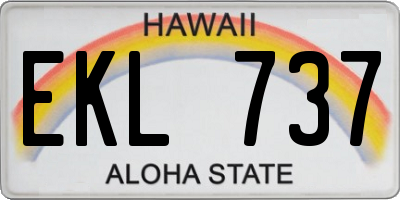 HI license plate EKL737