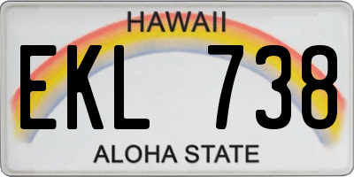 HI license plate EKL738