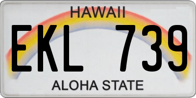 HI license plate EKL739