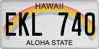 HI license plate EKL740