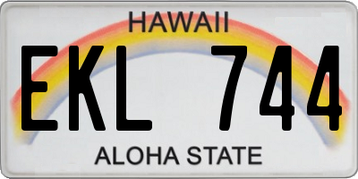 HI license plate EKL744
