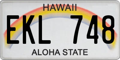 HI license plate EKL748