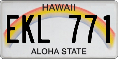 HI license plate EKL771