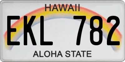 HI license plate EKL782