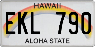 HI license plate EKL790