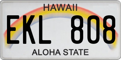 HI license plate EKL808