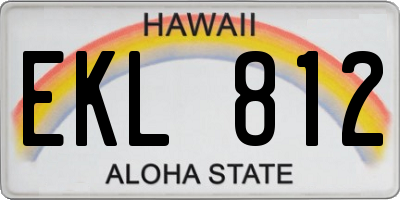 HI license plate EKL812