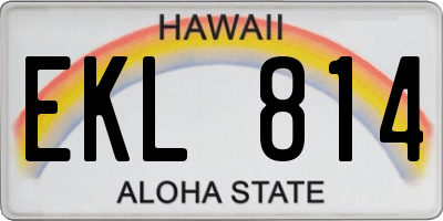 HI license plate EKL814