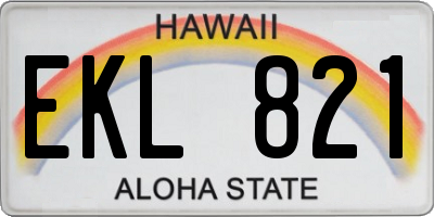 HI license plate EKL821