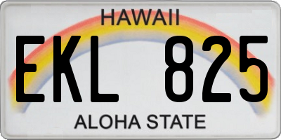 HI license plate EKL825