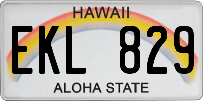HI license plate EKL829
