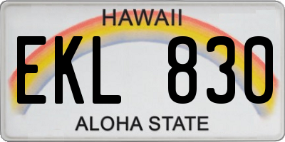 HI license plate EKL830
