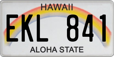 HI license plate EKL841