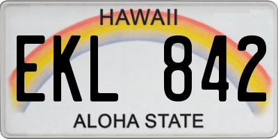 HI license plate EKL842
