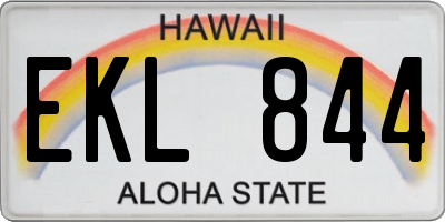 HI license plate EKL844