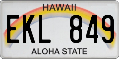 HI license plate EKL849