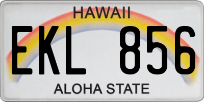 HI license plate EKL856