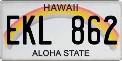 HI license plate EKL862