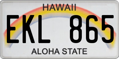 HI license plate EKL865