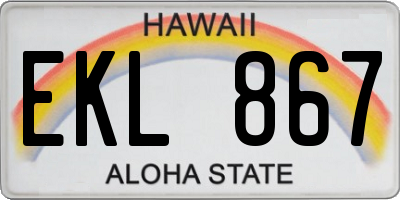 HI license plate EKL867