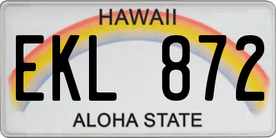 HI license plate EKL872