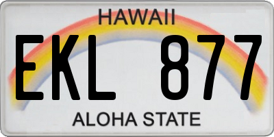 HI license plate EKL877
