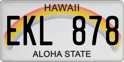 HI license plate EKL878