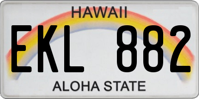 HI license plate EKL882