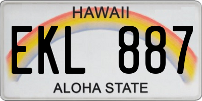 HI license plate EKL887