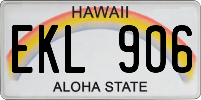 HI license plate EKL906