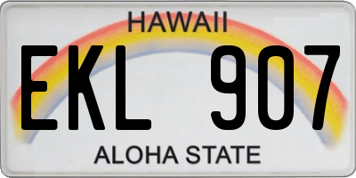 HI license plate EKL907