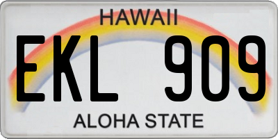 HI license plate EKL909