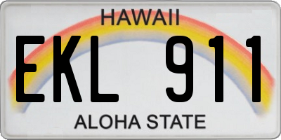 HI license plate EKL911