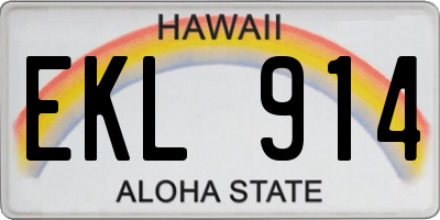 HI license plate EKL914