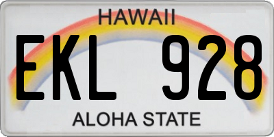 HI license plate EKL928
