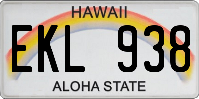 HI license plate EKL938