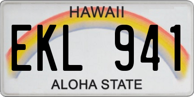 HI license plate EKL941