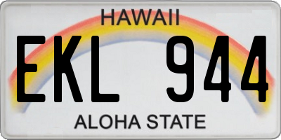HI license plate EKL944