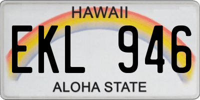 HI license plate EKL946