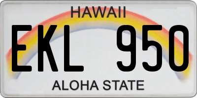 HI license plate EKL950
