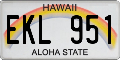 HI license plate EKL951