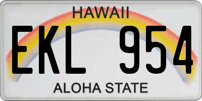 HI license plate EKL954