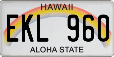 HI license plate EKL960