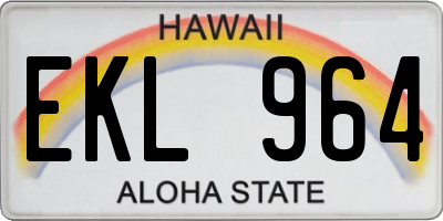 HI license plate EKL964