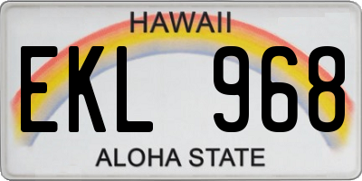 HI license plate EKL968