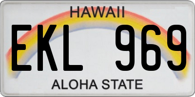 HI license plate EKL969